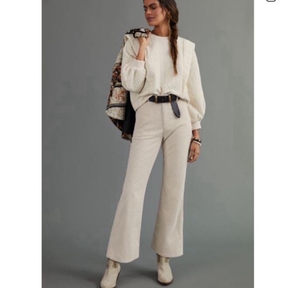 NWT Levi's Math Club High Rise Corduroy Flare Pants in Cream - Picture 5 of 15